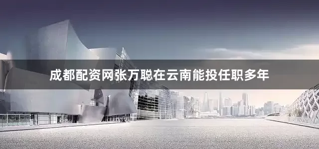 成都配资网张万聪在云南能投任职多年